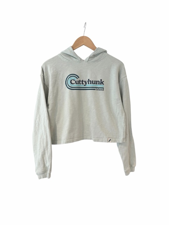 League Tops - Cuttyhunk Island Cropped Hoodie | Light Sage Green | Size S